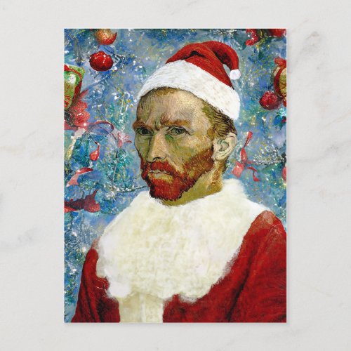 Santa Claus Van Gogh Holiday Postcard