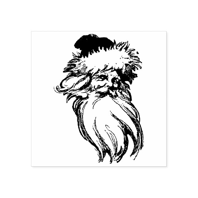 Santa Claus vintage art Rubber Stamp (Imprint)