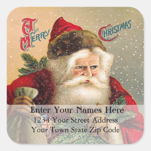 Santa Claus Vintage Christmas Address Label