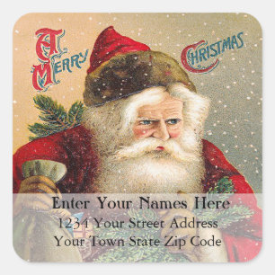Santa Claus Vintage Christmas Address Label