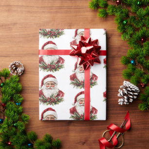 Santa Claus Vintage Christmas Gift Wrapping Paper