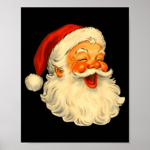 Santa Claus Vintage Christmas Retro Santa Xmas Men Poster