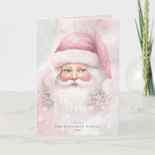 Santa Claus Vintage Cottage Chic Holiday Card