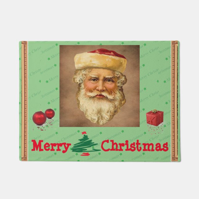 Santa Claus Vintage Door Mat (Front)