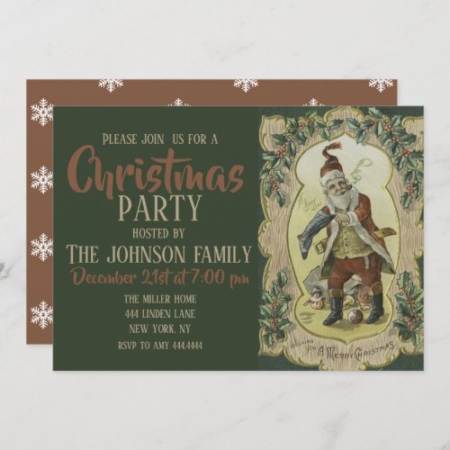 Santa claus Vintage Illustration         Invitation