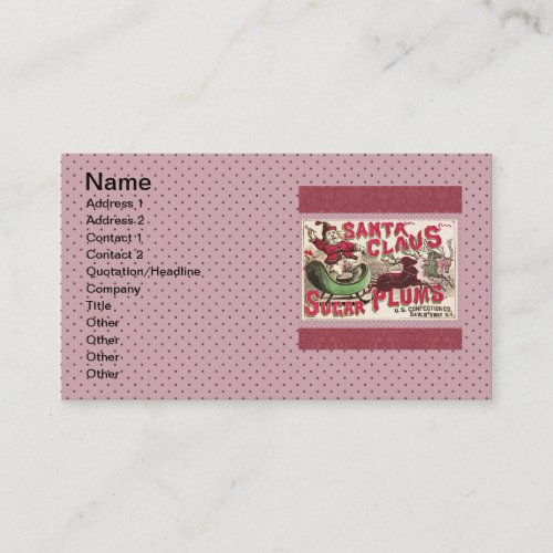 Santa Claus Vintage Illustration Sleigh Business Card