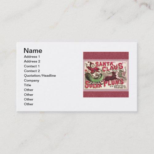 Santa Claus Vintage Illustration Sleigh Business Card