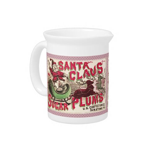 Santa Claus Vintage Illustration Sleigh Pitcher