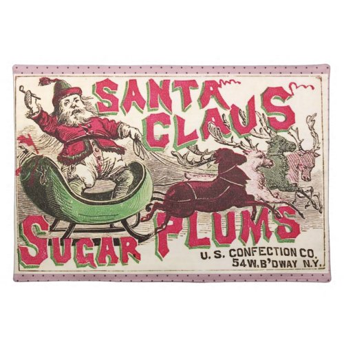 Santa Claus Vintage Illustration Sleigh Placemat