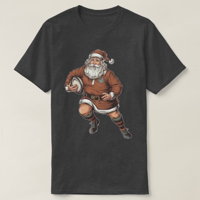 Santa Claus Vintage Ragby T-Shirt (Design Front)