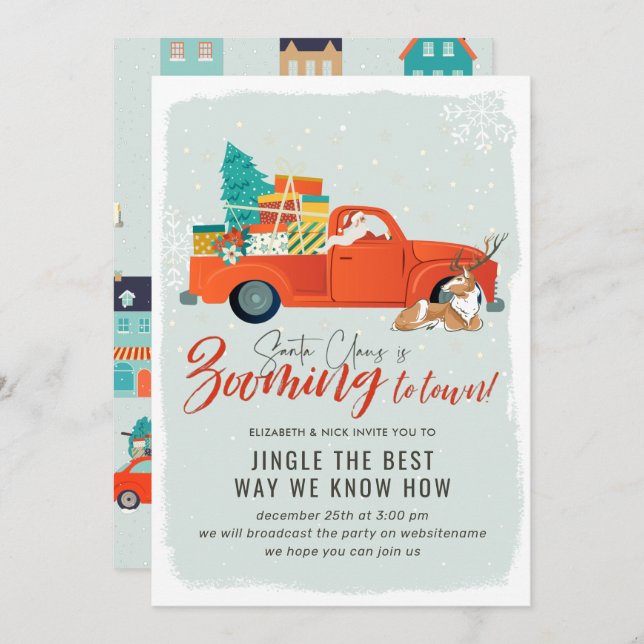 Santa Claus | Virtual Christmas Holiday Party Invitation (Front/Back)