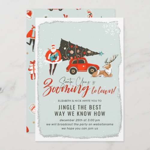 Santa Claus  Virtual Christmas Holiday Party Invitation