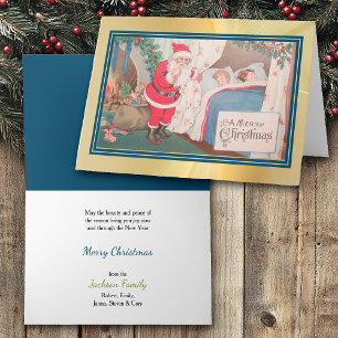 Santa Claus Visit Vintage Christmas Card