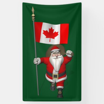 Santa Claus Visiting Canada Banner by santa_world_flags at Zazzle