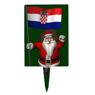 Santa Claus Visiting Croatia Cake Topper