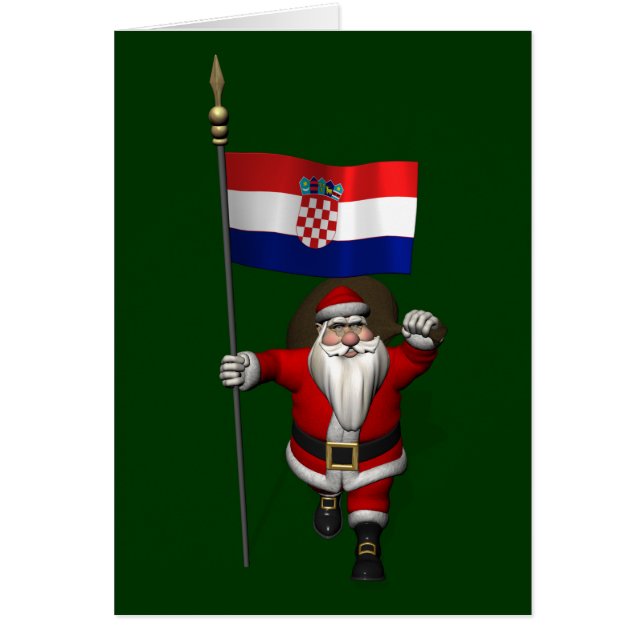 Santa Claus Visiting Croatia Cards (Front)