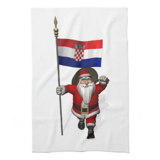 Santa Claus Visiting Croatia Kitchen Towel