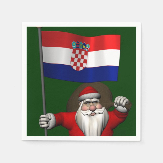 Santa Claus Visiting Croatia Napkins (Front)