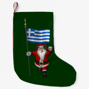Santa Claus Visiting Greece Small Christmas Stocking