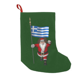 Santa Claus Visiting Greece Small Christmas Stocking
