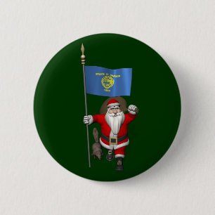 Santa Claus Visiting The Beaver State Button