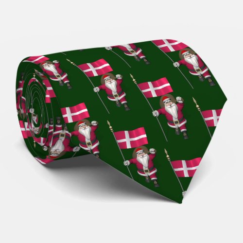 Santa Claus Visits Denmark Dannebrog Tie
