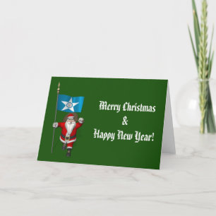 Santa Claus Visits Houston Texas Holiday Card