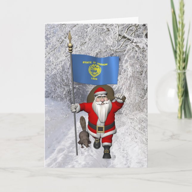 Santa Claus Visits The Beaver State Holiday Card (Front)