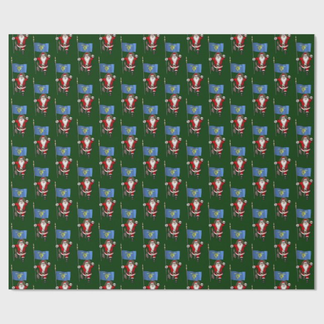Santa Claus Visits The Beaver State Wrapping Paper (Flat)