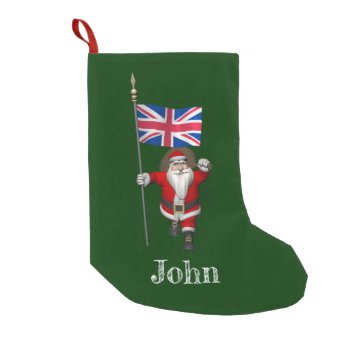 Santa Claus Visits United Kingdom Small Christmas  Small Christmas Stocking by santa_world_flags at Zazzle