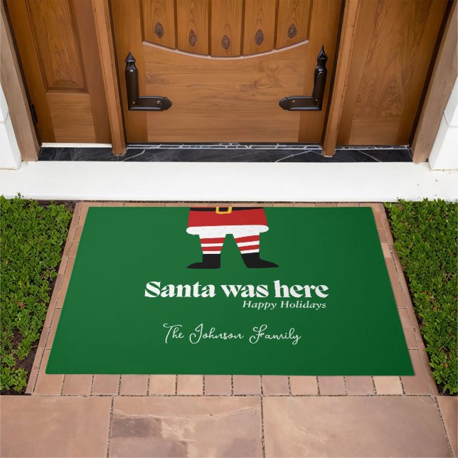 Santa Claus Was Here Xmas Doormat (Outdoor)