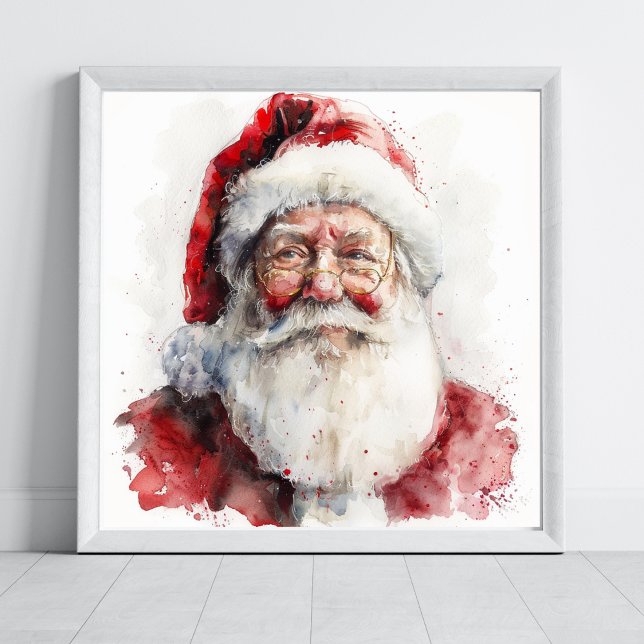 Santa Claus  watercolour drawing Christmas Poster (Creator Uploaded)