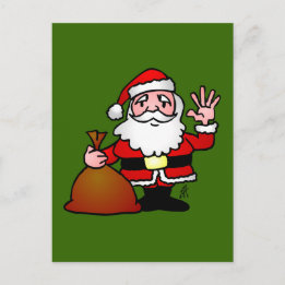 Santa Claus waving Holiday Postcard