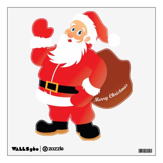 One Pair Of Santa Claus Sticker - Santa Claus Waving Wall Decal Zazzle one pair of santa claus sticker santa claus waving wall decal zazzle