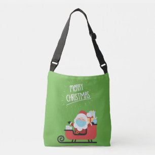 Santa Claus Wearing A Mask For Christmas Crossbody Bag