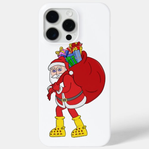 Santa Claus Wearing Big Yellow Boots iPhone 15 Pro Max Case