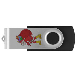 Santa Claus Wearing Big Yellow Boots Flash Drive