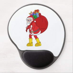 Santa Claus Wearing Big Yellow Boots Gel Mouse Pad