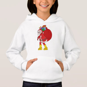 Santa Claus Wearing Big Yellow Boots Hoodie