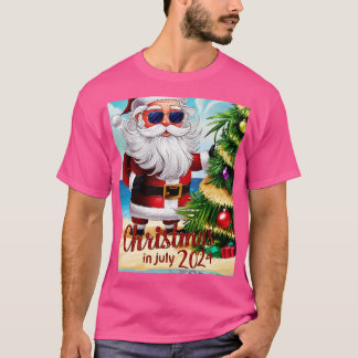 Santa Claus wearing sunglasses with a reflection o T-Shirt