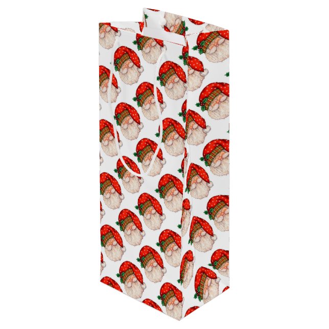 Santa Claus Wine Gift Bag (Back Angled)