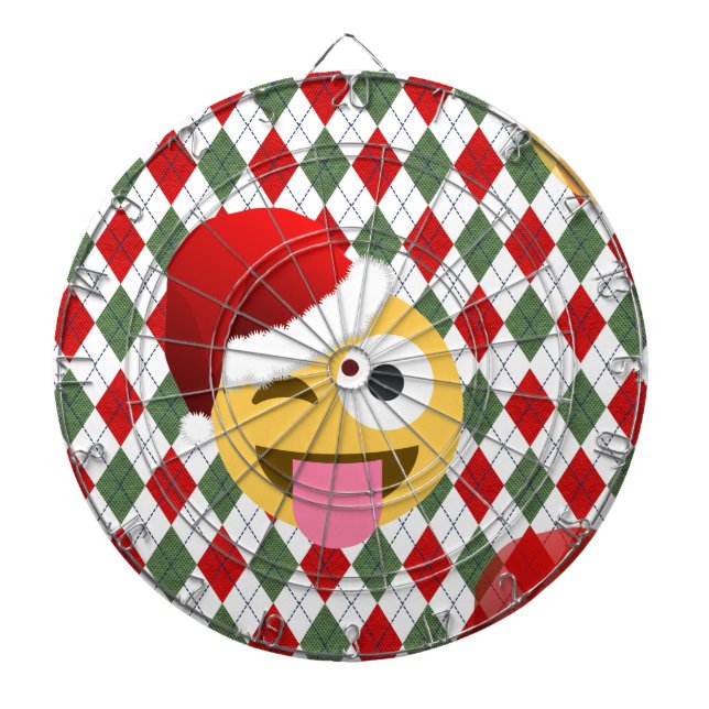 santa claus wink emoji dartboard (Front)