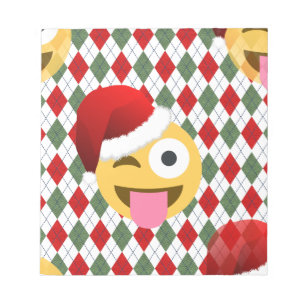 santa claus wink emoji notepad