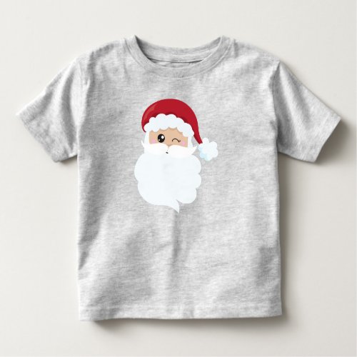 Santa Claus Winking Santa Santa Hat Christmas Toddler T_shirt