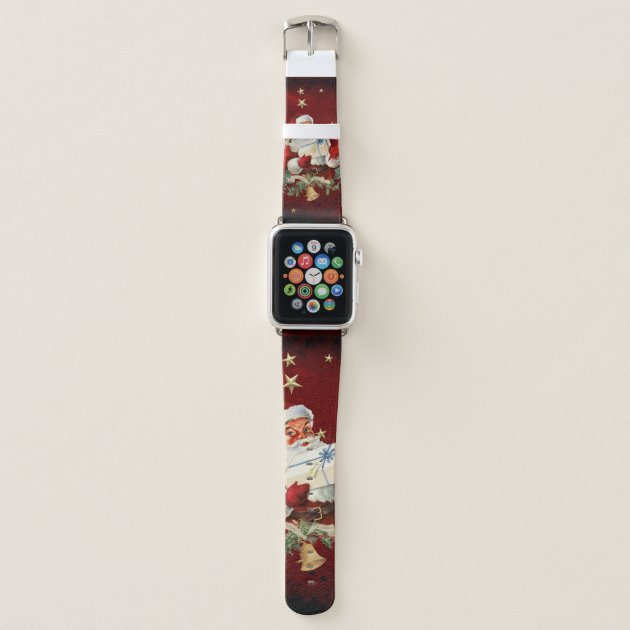 Santa Claus wish you a merry christmas Apple Watch Band Zazzle