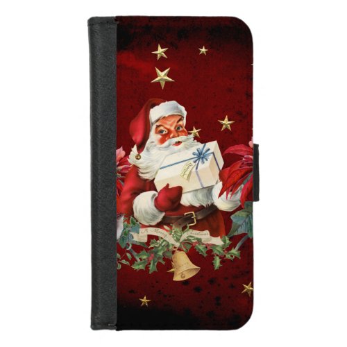Santa Claus wish you a merry christmas iPhone 87 Wallet Case