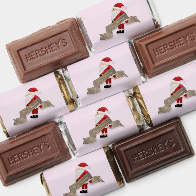 Santa Claus Wishing Merry Christmas Candy Wrapper Hershey's Miniatures (Assorted)