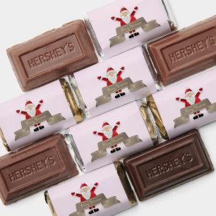 Santa Claus Wishing Merry Christmas Candy Wrapper Hershey's Miniatures