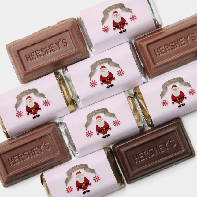 Santa Claus Wishing Merry Christmas Candy Wrapper Hershey's Miniatures (Assorted)