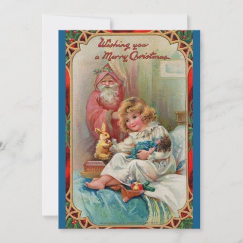 Santa Claus wishing you a Merry Christma Holiday Card